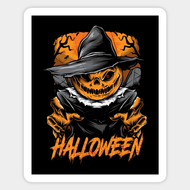 Scarecrow Halloween Magnet by InksyndromeArtwork